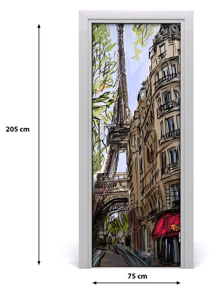 Autocolante pentru usi usa autoadeziv Turnul Eiffel