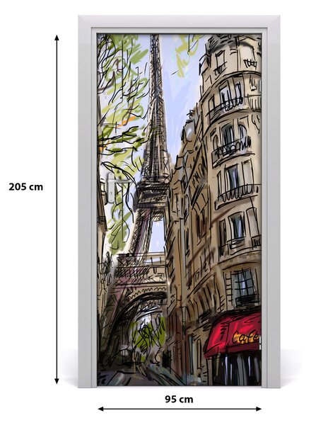 Autocolante pentru usi usa autoadeziv Turnul Eiffel