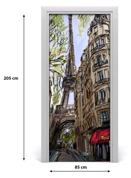Autocolante pentru usi usa autoadeziv Turnul Eiffel