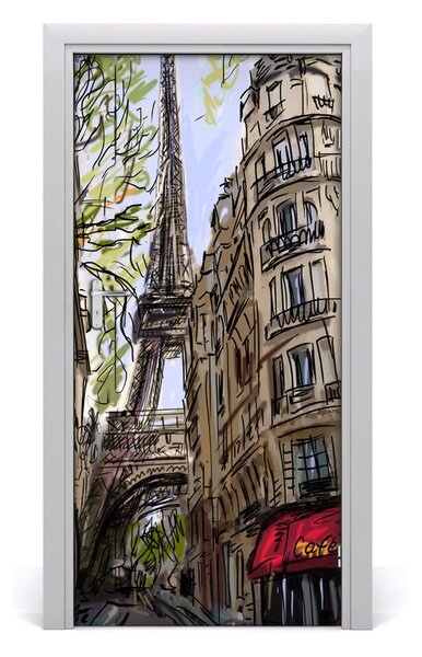 Autocolante pentru usi usa autoadeziv Turnul Eiffel