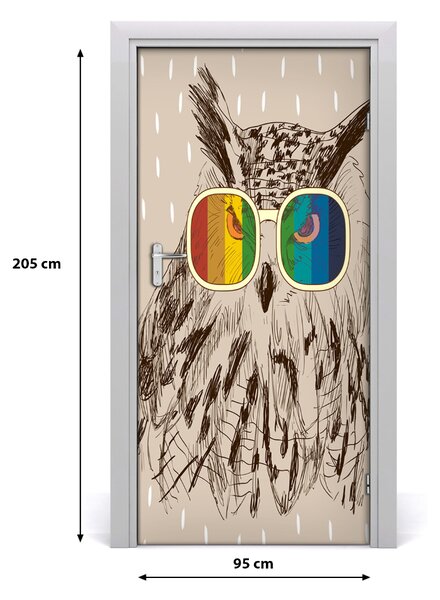 Autocolante pentru usi Owls ochelari
