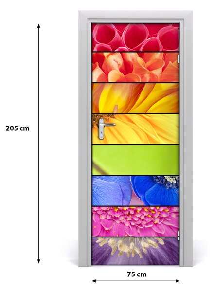 Autocolante pentru usi flori colorate