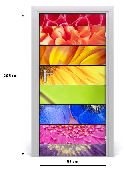 Autocolante pentru usi flori colorate