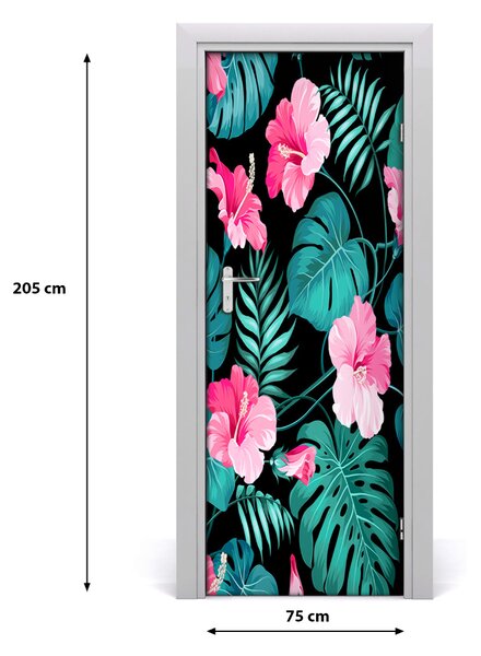 Autocolante pentru usi flori Hawaii