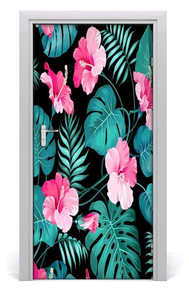 Autocolante pentru usi flori Hawaii