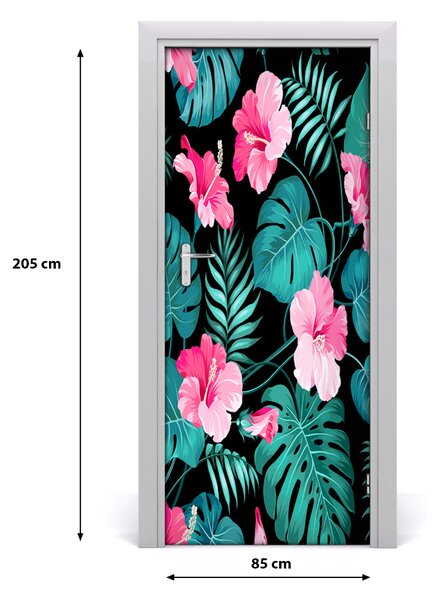 Autocolante pentru usi flori Hawaii
