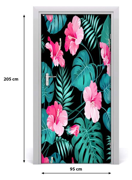 Autocolante pentru usi flori Hawaii