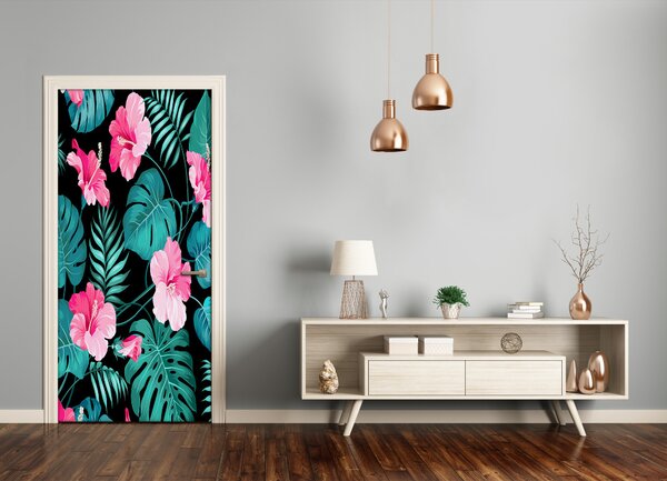 Autocolante pentru usi flori Hawaii