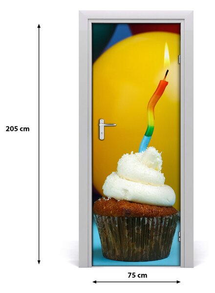 Autocolante pentru usi cupcake ziua de nastere