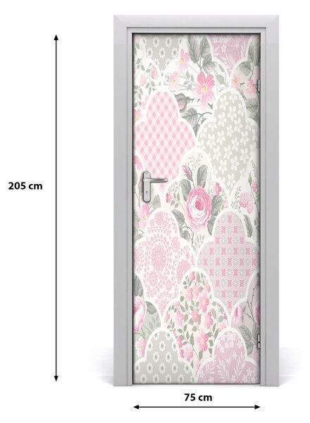 Autocolante pentru usi Furnir imagini de fundal adezive Roses usi