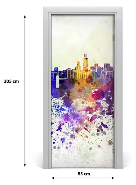 Autocolante pentru usi colorat Chicago