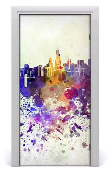 Autocolante pentru usi colorat Chicago