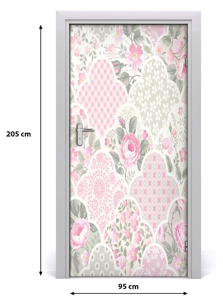 Autocolante pentru usi Furnir imagini de fundal adezive Roses usi