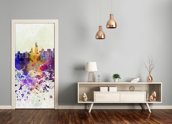 Autocolante pentru usi colorat Chicago