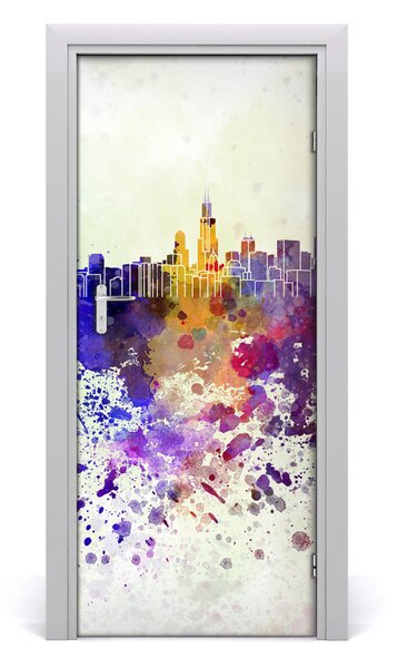 Autocolante pentru usi colorat Chicago