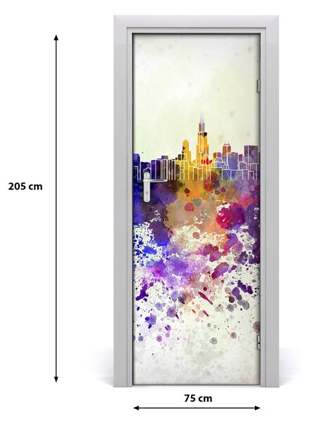 Autocolante pentru usi colorat Chicago