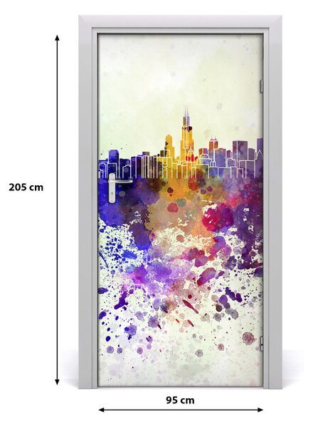 Autocolante pentru usi colorat Chicago