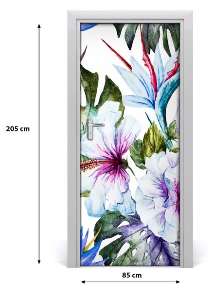 Autocolante pentru usi flori Hawaii