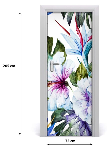 Autocolante pentru usi flori Hawaii