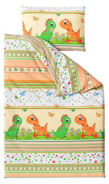 Lenjerie de pat pentru patut DINO colorata