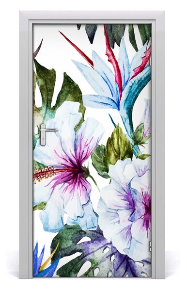 Autocolante pentru usi flori Hawaii