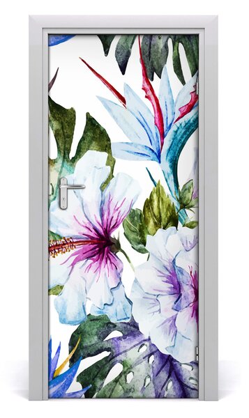 Autocolante pentru usi flori Hawaii
