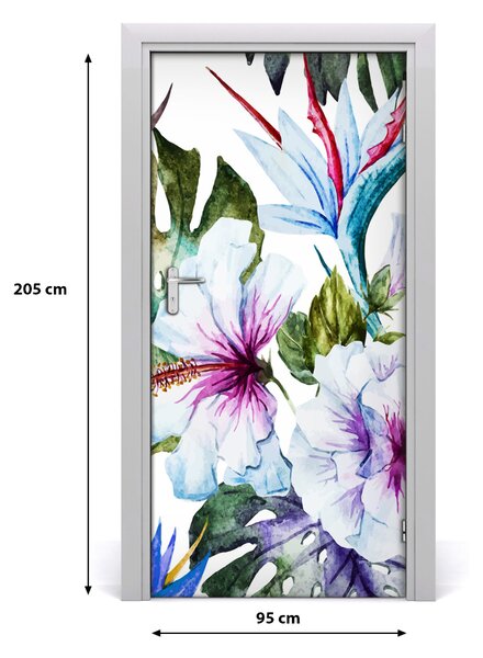 Autocolante pentru usi flori Hawaii