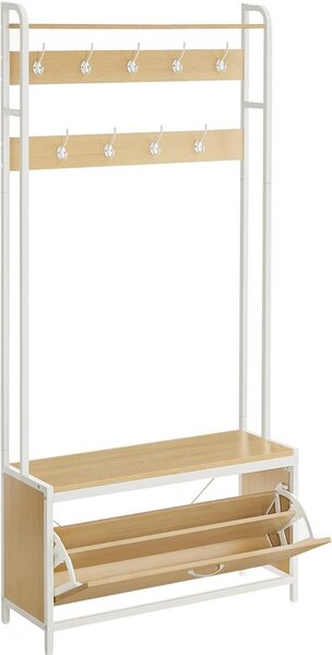 Cuier, Vasagle, Natural-Alb, 85x30x180 cm