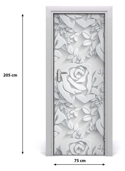 Autocolante pentru usi Furnir imagini de fundal adezive Roses usi