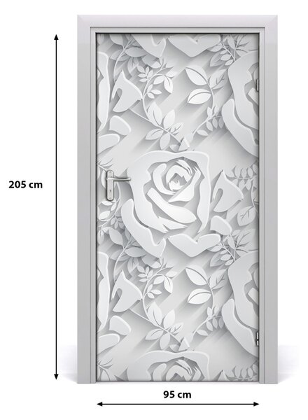 Autocolante pentru usi Furnir imagini de fundal adezive Roses usi