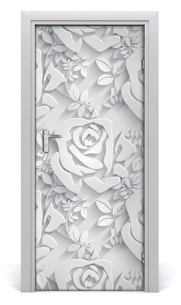 Autocolante pentru usi Furnir imagini de fundal adezive Roses usi