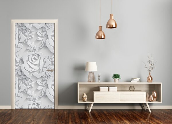 Autocolante pentru usi Furnir imagini de fundal adezive Roses usi