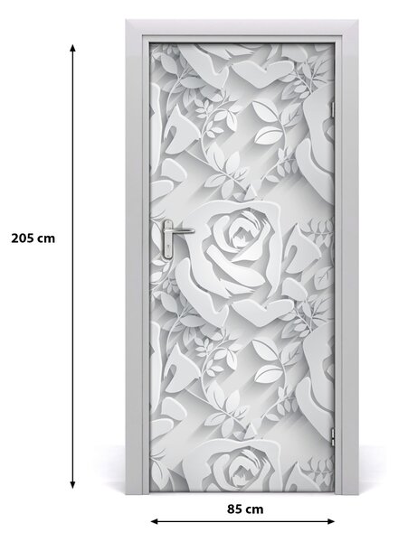 Autocolante pentru usi Furnir imagini de fundal adezive Roses usi