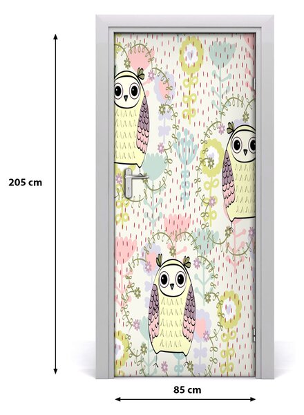 Autocolante pentru usi Owl de perete
