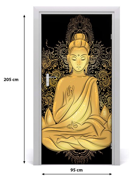 Autocolante pentru usi Buddha Mandala