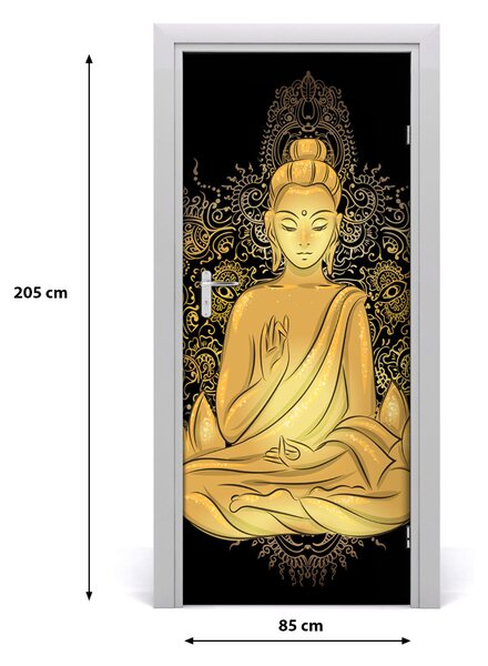 Autocolante pentru usi Buddha Mandala