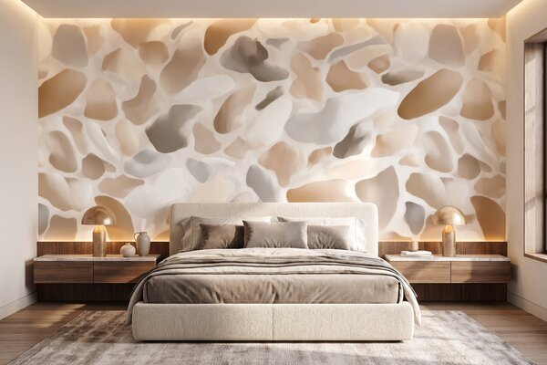Tapet Textură abstractă de terrazzo natural, în nuanțe deschise, Terrazzo fototapet, w09933 : Uwalls.ro