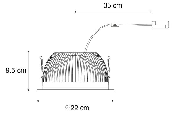 Set de 6 spoturi încastrate albe, inclusiv LED 3000K-5000K - Elias