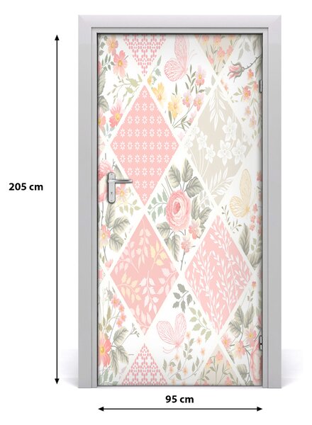 Autocolante pentru usi model floral