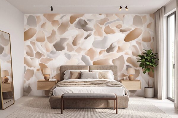 Tapet Textură abstractă de terrazzo natural, în nuanțe deschise, Terrazzo fototapet, w09933 : Uwalls.ro