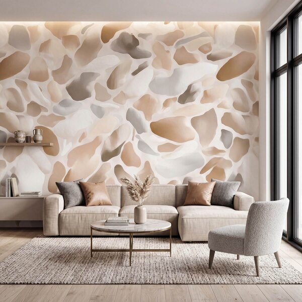 Tapet Textură abstractă de terrazzo natural, în nuanțe deschise, Terrazzo fototapet, w09933 : Uwalls.ro