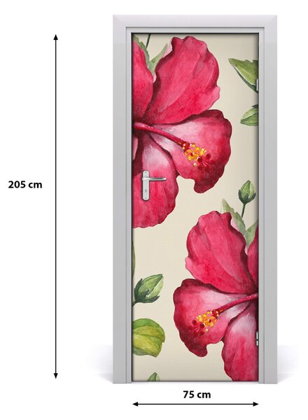 Autocolante pentru usi flori Hawaii