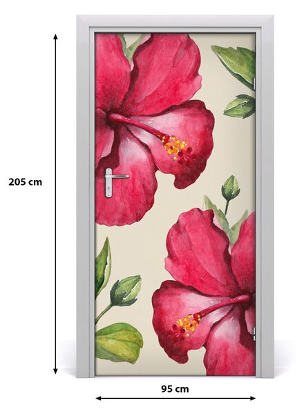 Autocolante pentru usi flori Hawaii