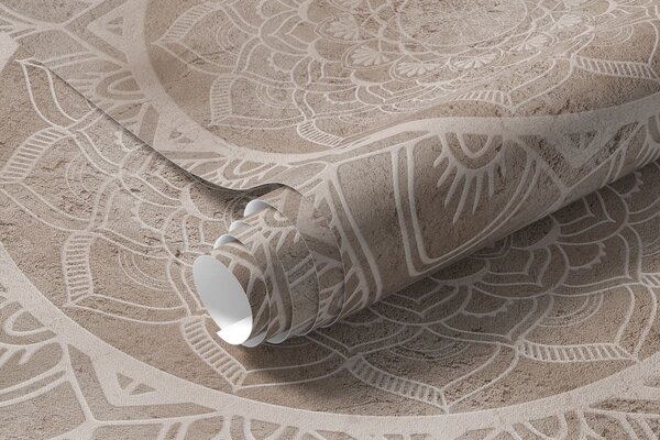 Tapet Motiv circular decorativ pe un fundal texturat, Fototapet în stil vintage, w05727 : Uwalls.ro