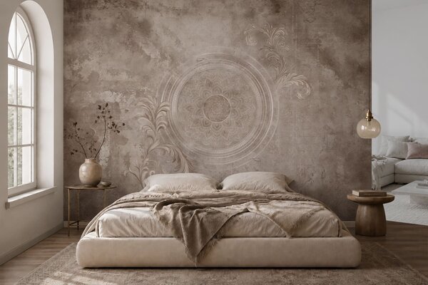 Tapet Motiv circular decorativ pe un fundal texturat, Fototapet în stil vintage, w05727 : Uwalls.ro