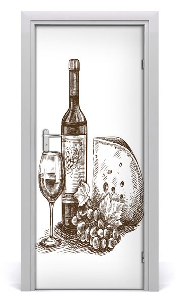 Autocolante pentru usi Vin și gustări