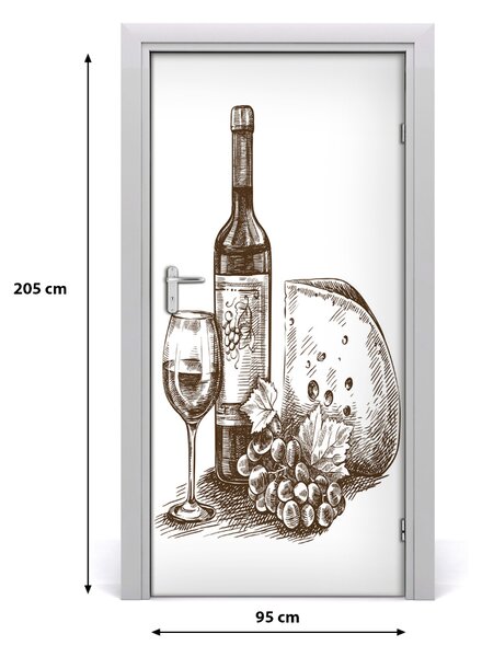 Autocolante pentru usi Vin și gustări