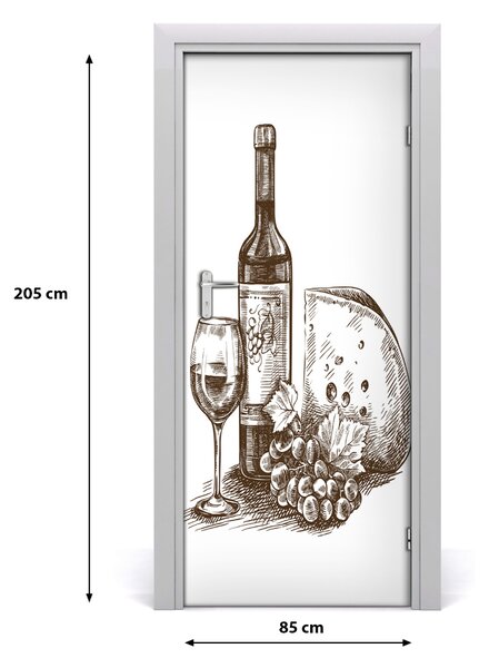 Autocolante pentru usi Vin și gustări