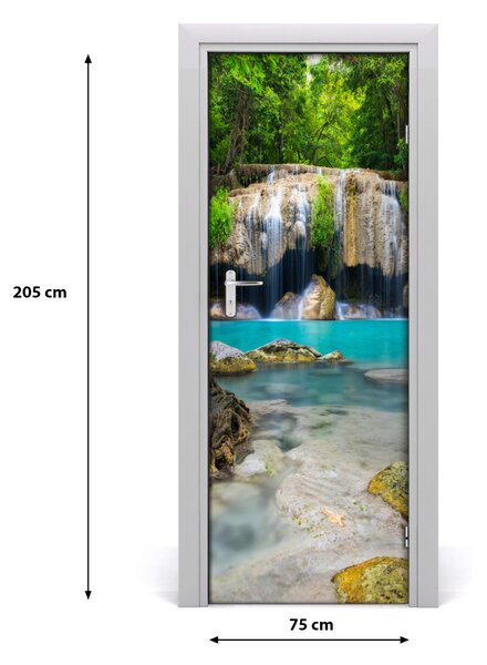 Autocolante pentru usi Cascada din junglă