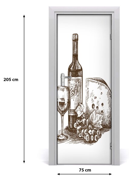 Autocolante pentru usi Vin și gustări